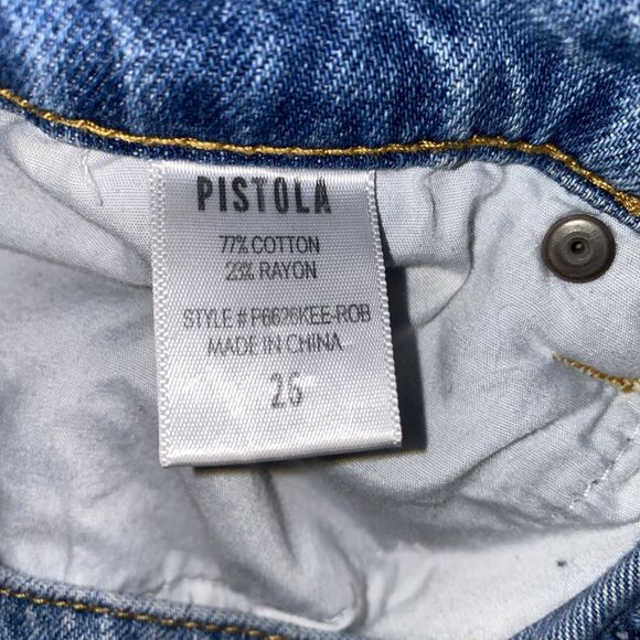 Pistola Jeans Womens 26 Medium Wash Blue Denim Distressed Skinny Leg High Rise - Picture 7 of 10